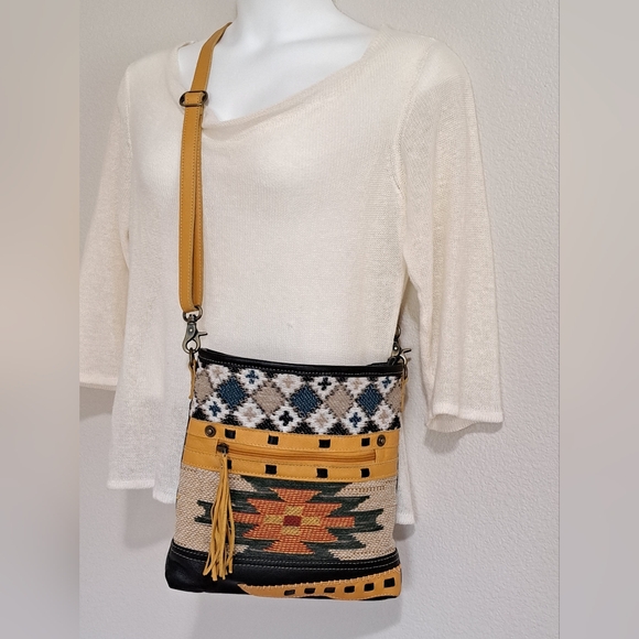 Myra Bag Zonta Mesa Crossbody Bag with Tassel Aztec Southwestern - Picture 3 of 15